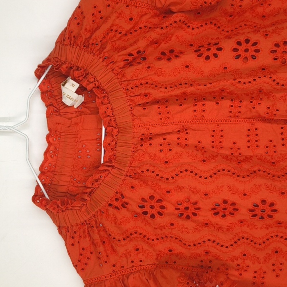 Jennifer & Grace Eyelet Bohemian Blouse Size 1X - Picture 2 of 8